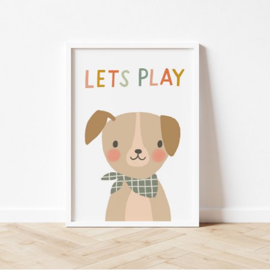 Schattigee puppy laat Kinder spelen Poster