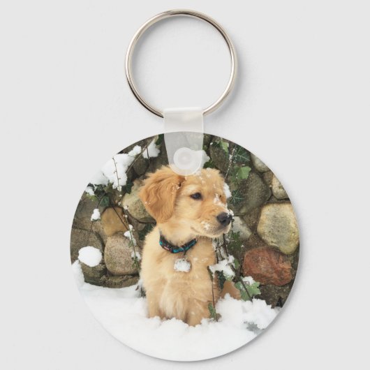 Schattigee Puppy Lab Retriever Sleutelhanger (Voorkant)
