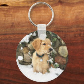 Schattigee Puppy Lab Retriever Sleutelhanger (Voorkant)