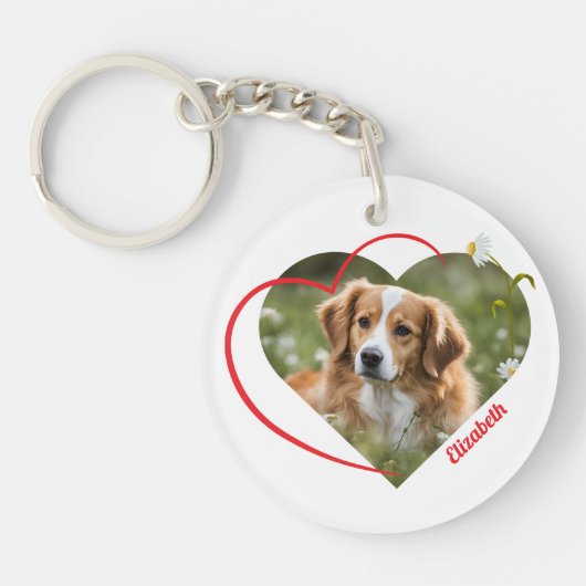 Schattigee puppy liefde acryl Sleutelhanger (Voorkant)