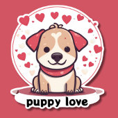 Schattigee Puppy Liefde Waterdicht Sticker