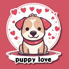 Schattigee Puppy Liefde Waterdicht Sticker