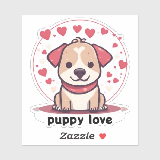 Schattigee Puppy Liefde Waterdicht Sticker (Vel)