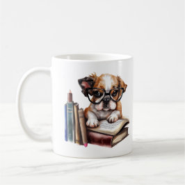 Schattigee Puppy met boeken Koffiemok