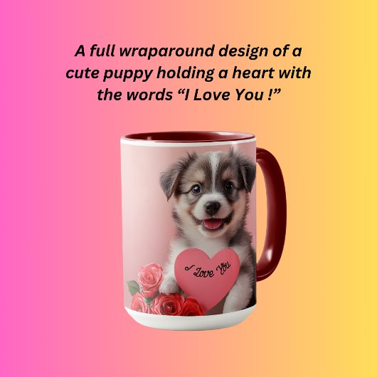 Schattigee puppy met een hart mok