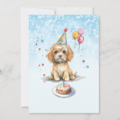 Schattigee puppy met feest Pet verjaardag Kaart (Achterkant)