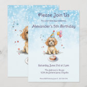 Schattigee puppy met feest Pet verjaardag Kaart (Voorkant / Achterkant)