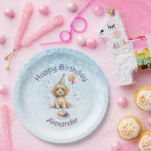 Schattigee puppy met feest Pet verjaardag Papieren Bordje (Feest)