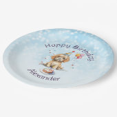 Schattigee puppy met feest Pet verjaardag Papieren Bordje (Gekanteld)