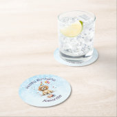 Schattigee puppy met feest Pet verjaardag Ronde Kartonnen Onderzetter (Insitu)