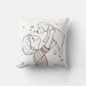 Schattigee puppy met Happy Kind Cartoon Kussen (Voorkant)