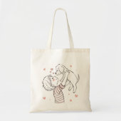 Schattigee puppy met Happy Kind Cartoon Tote Bag (Voorkant)