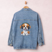 Schattigee Puppy met Hoofdtelefoon Denim Jacket (Hangar)