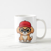 Schattigee puppy met rood Pet en een bril | striph
