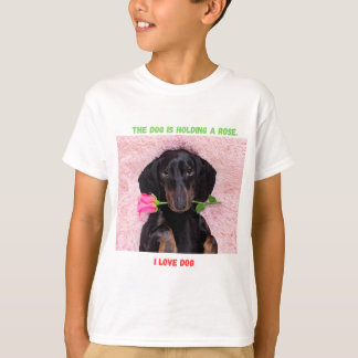 Schattigee puppy met Rozen Kinderen T-shirt