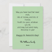 Schattigee puppy met St. Patrick's outfit in een p Feestdagenkaart (Achterkant)