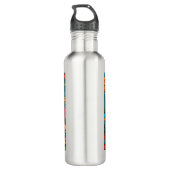 Schattigee Puppy met Whimsical Folk Art Flowers Waterfles (Achterkant)