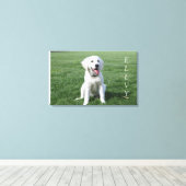 Schattigee puppy op doek canvas afdruk (Insitu (Houten vloer))
