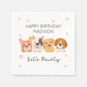 Schattigee puppy papieren servetten lets pawty ser (Voorkant)