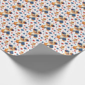 Schattigee Puppy Patriottische Vierde van juli Gif Cadeaupapier (Hoek)