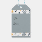 Schattigee Puppy Paws Bloemen aangepast Cadeaulabel (Achterkant)