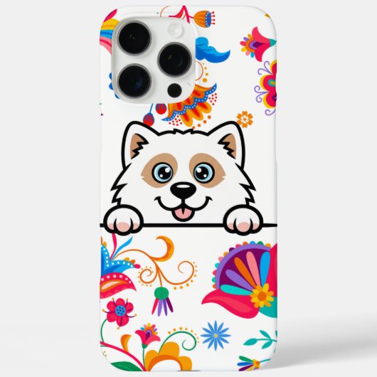 Schattigee Puppy Peeking Bloemen Telefoonhoes – Ho Case-Mate iPhone Case (Achterkant)