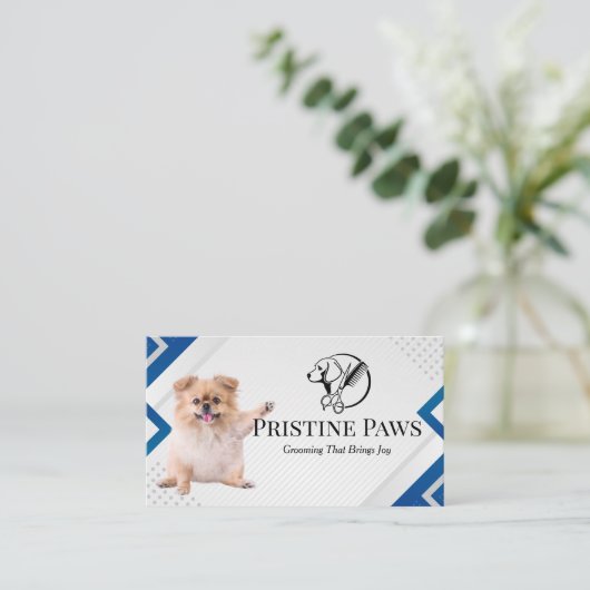 Schattigee puppy | Pet Groomers Logo Visitekaartje (Staand voorkant)
