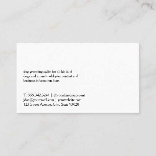 Schattigee puppy | Pet Groomers Logo Visitekaartje (Achterkant)