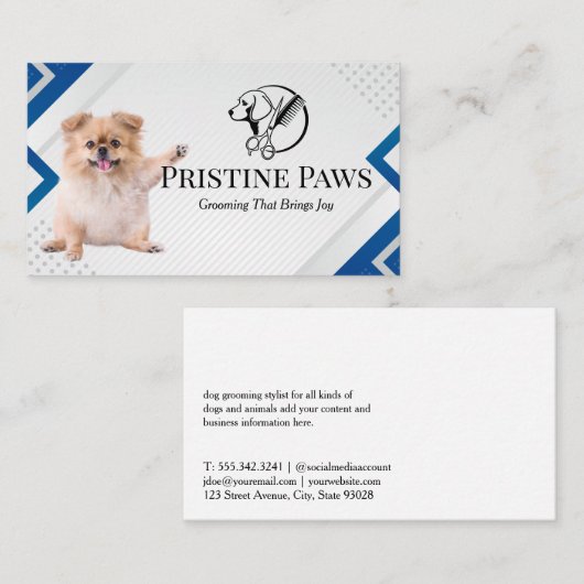 Schattigee puppy | Pet Groomers Logo Visitekaartje (Voorkant / Achterkant)