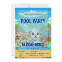 Schattigee Puppy Pool Party Gepersonaliseerde Verj