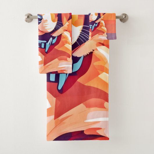 Schattigee Puppy Pop Art Bad Handdoek (Insitu)