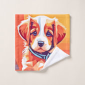 Schattigee Puppy Pop Art Bad Handdoek (Wasdoekje)