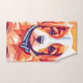 Schattigee Puppy Pop Art Bad Handdoek (Handdoek)