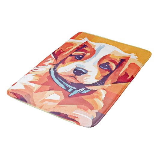 Schattigee Puppy Pop Art Badmat (Gekanteld)