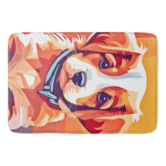 Schattigee Puppy Pop Art Badmat (Voorkant)