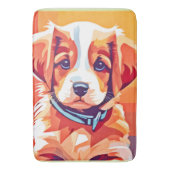 Schattigee Puppy Pop Art Badmat (Voorkant Verticaal)