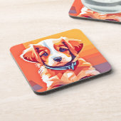 Schattigee Puppy Pop Art Bier Onderzetter (Linkerzijde)