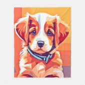 Schattigee Puppy Pop Art Fleece Deken (Voorkant)