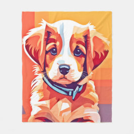 Schattigee Puppy Pop Art Fleece Deken