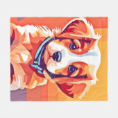 Schattigee Puppy Pop Art Fleece Deken (Voorkant (Horizontaal))