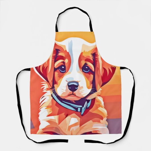 Schattigee Puppy Pop Art Schort (Voorkant)