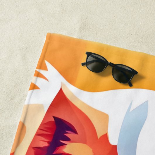 Schattigee Puppy Pop Art Strandlaken (In situ)