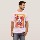 Schattigee Puppy Pop Art T-shirt (Voorkant volledig)
