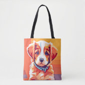 Schattigee Puppy Pop Art Tote Bag (Voorkant)