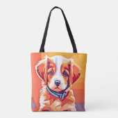 Schattigee Puppy Pop Art Tote Bag (Achterkant)