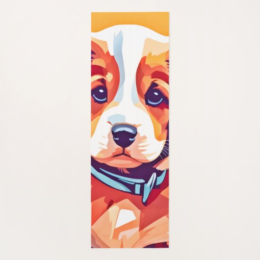 Schattigee Puppy Pop Art Yogamat (Achterkant)