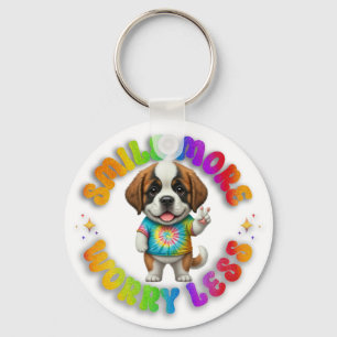 Schattigee puppy positieve mentale gezondheid kleu sleutelhanger