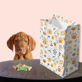 Schattigee Puppy poten Bloemen Medium Cadeauzakje