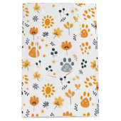 Schattigee Puppy poten Bloemen Medium Cadeauzakje (Voorkant)