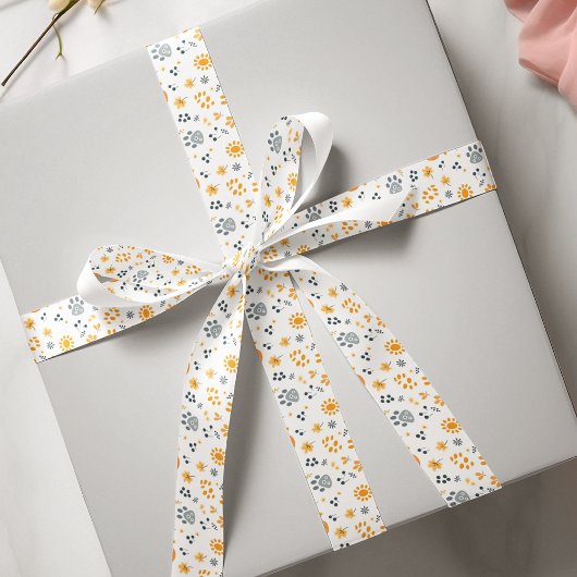 Schattigee Puppy poten Bloemen Satijnen Lint